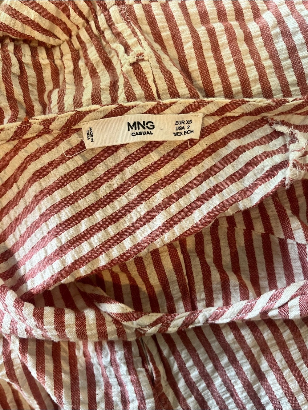 Mango Rust-and-White Striped Sleeveless Button-Front Midi - Picture 4 of 4